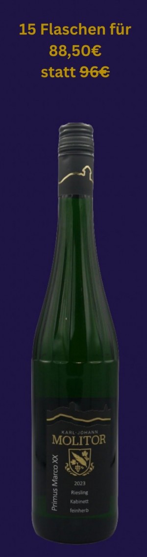 15 Flaschen 2023 Primus Marco XX Riesing Kabinett feinherb
